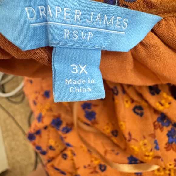 Draper James RSVP Womens Brown Floral LS Smocked Waist Midi Dress Plus 3X 24 26W - Picture 11 of 16